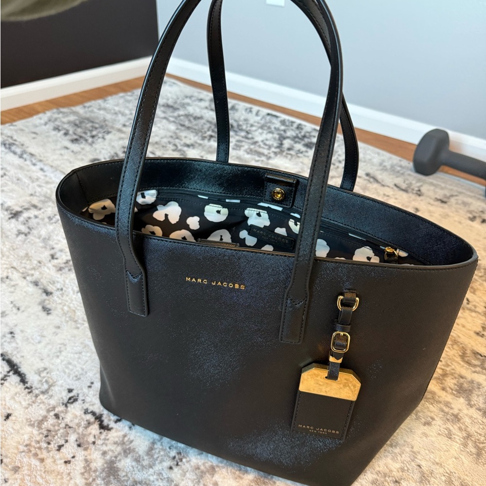 Marc Jacobs Black Tote with Gold Accents
